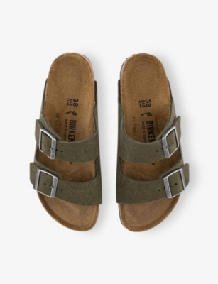 Birkenstock Womens  Arizona Two-strap Suede Sandals In Thyme Suede