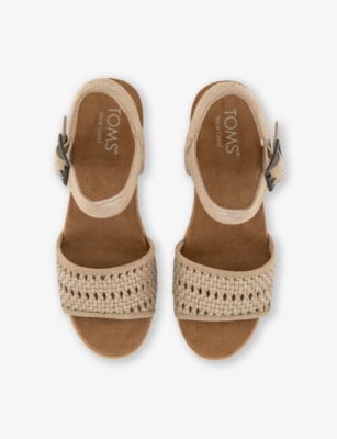 TOMS WOMENS TOMS DIANA WOVEN WEDGED SANDALS 