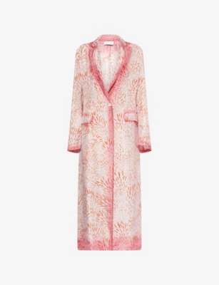 Shop Dries Van Noten Womens Dessin B Abstract Notch-lapels Silk Jacket