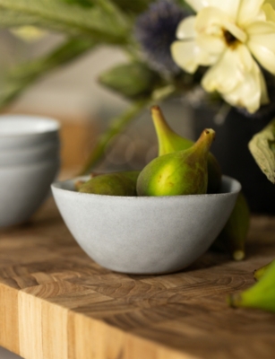 Fable Little Ceramic Stoneware Bowls Set Of Four In Stone Blue