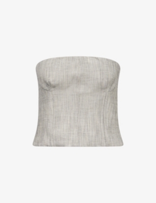 TWP: Jillian Strapless Cotton and Wool-Blend Bustier Top