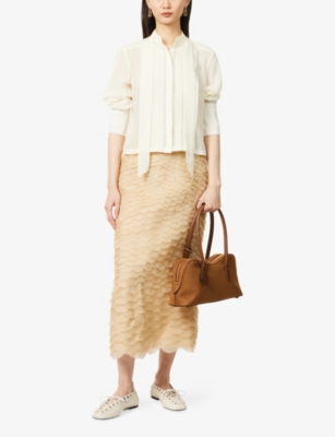 TWP: Patti Pleated Cotton and Silk-Blend Blouse