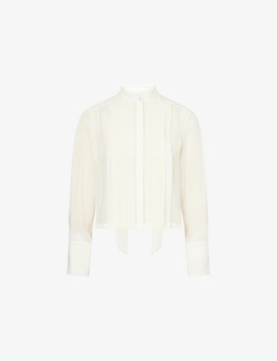 TWP: Patti Pleated Cotton and Silk-Blend Blouse