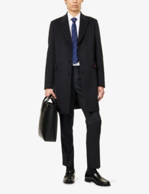 PAUL SMITH: Peak-Lapel Single-Breasted Wool And Cashmere Overcoat