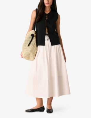 WHISTLES: Tie-Front Sleeveless Stretch-Knit Tank Top