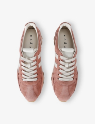 Hogan Womens  Allacciato H 671 Suede Low-top Trainers In Pale Pink