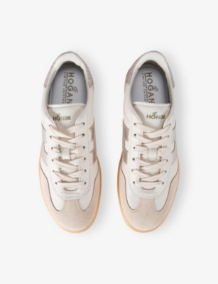 Hogan Womens  Cool Leather And Suede Low-top Trainers In Silver Com