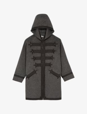 THE KOOPLES: Hooded Wool-Blend Coat