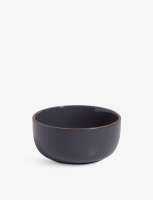 Our Place Contrast-rim Ceramic Soup Bowls Set Of Four Char In Char