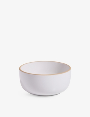 OUR PLACE: Contrast-Rim Ceramic Soup Bowls Set of Four