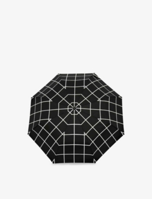 Original Duckhead Womens Black Compact Duck Grid-pattern Umbrella