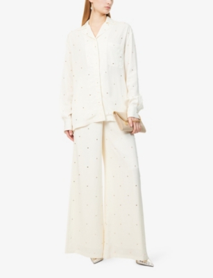 STELLA MCCARTNEY WOMENS STELLA MCCARTNEY RAMADAN CRYSTAL-EMBELLISHED WOVEN SHIRT