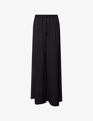 STELLA MCCARTNEY: Ramadan Crystal-Embellished Wide-Leg Mid-Rise Crepe Trousers