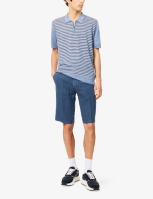 CORNELIANI: Mid-Rise Straight-Leg Linen Shorts
