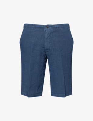 CORNELIANI: Mid-Rise Straight-Leg Linen Shorts