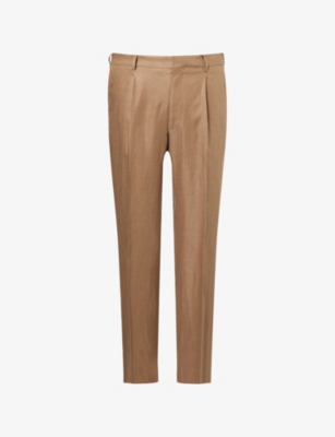 CORNELIANI: Pure Straight-Leg Linen Trousers