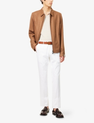 CORNELIANI: Slim-Leg Mid-Rise Stretch-Cotton Trousers