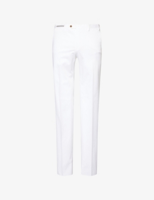 CORNELIANI: Slim-Leg Mid-Rise Stretch-Cotton Trousers