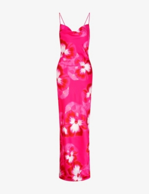 Omnes Womens Pink Ginny Floral-print Woven Maxi Dress