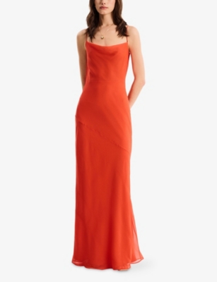 OMNES: Koko Cowl-Back Satin Maxi Dress