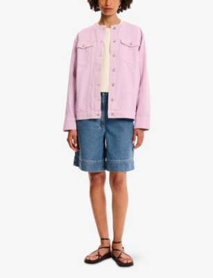 OMNES: Wilona Collarless Denim Jacket