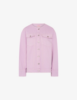 OMNES: Wilona Collarless Denim Jacket