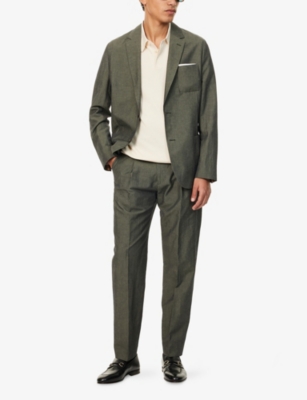 PAUL SMITH: Single-Breasted Slim-Fit Cotton and Linen-Blend Blazer