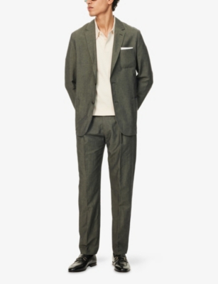 PAUL SMITH: Tapered-Leg Slim-Fit Cotton and Linen Trousers
