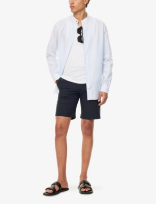 PAUL SMITH: Grandad-Collar Long-Sleeve Cotton and Linen-Blend Shirt