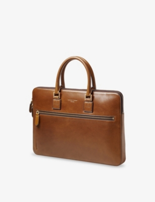 Aspinal Of London Womens English Tan Connaught Folio Leather Briefcase