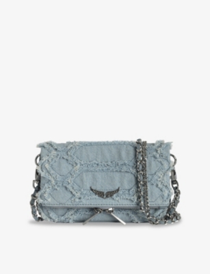 Zadig & Voltaire Womens Breeze Rock Denim Clutch Bag