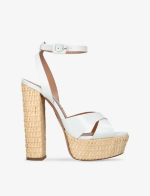 AQUAZZURA: Sunseeker Plateau 140 Leather Platform Heeled Sandals