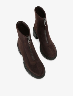 CARVELA: Ignite Zip Heeled Suede Ankle Boots