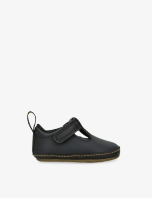 DR MARTENS: Baby Polley T-Bar Leather Crib Shoes