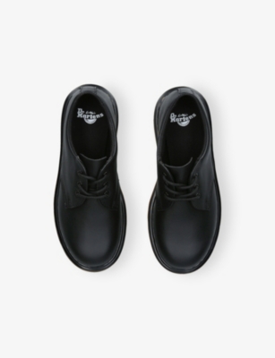 Dr. Martens' Dr. Martens 1461 Kids Junior 3 Eye School Shoes Colour: Black Softy Leather, Size: Junior 2 In Black