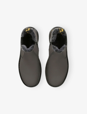 DR MARTENS: Kids' 2976 Leonore Faux-Fur-Lined Suede Chelsea Boots