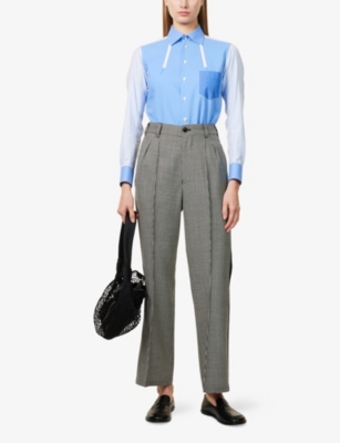 SHIRO SAKAI: Classic Standard Colour-Block Cotton Shirt