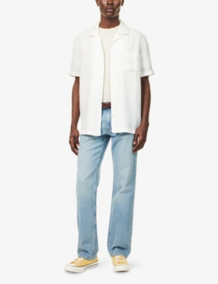 PAIGE: Albro Short-Sleeve Linen-Blend Shirt