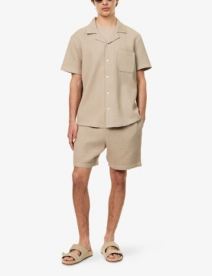 Paige Mens  Agoura Waffle-pattern Cotton-jersey Shirt