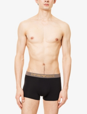 EMPORIO ARMANI: Iconic Branded Pack Of Two Stretch-Woven Trunks