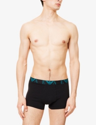 EMPORIO ARMANI: Branded Mid-Rise Pack Of Three Stretch-Cotton Trunks