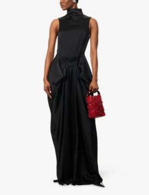 STELLA MCCARTNEY: Draped Sleeveless Satin Gown