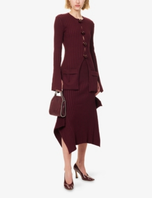 STELLA MCCARTNEY: Ribbed Round-Neck Cotton-Knit Cardigan