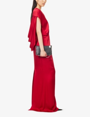 Stella Mccartney Womens V-neck Sleeveless Satin Gown Raspberry In Red