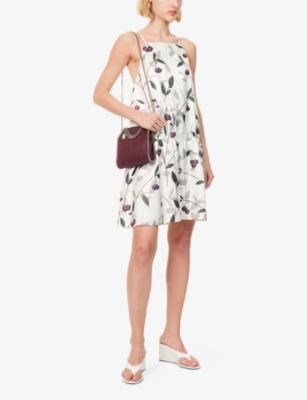 Stella Mccartney Cherry Print Sleeveless Mini Dress In White