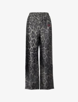 STELLA MCCARTNEY: Leopard-Print Wide-Leg Silk Pyjama Trousers