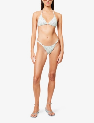 Gracejacob Womens Multi Dahlia Low-rise Bikini Bottoms
