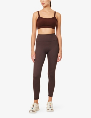 Gracejacob Womens Chocolate Brown Square-neck Shoulder-straps Stretch-woven Bralette In Brown