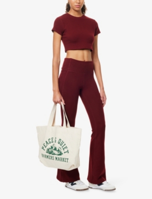 Gracejacob Womens Maroon Round-neck Short-sleeves Jersey Cropped Top In Burgundy