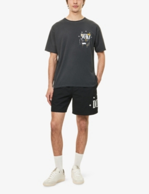Duke & Dexter Mens Drawstring Two-slip-pockets Cotton-poplin Shorts Black In Black